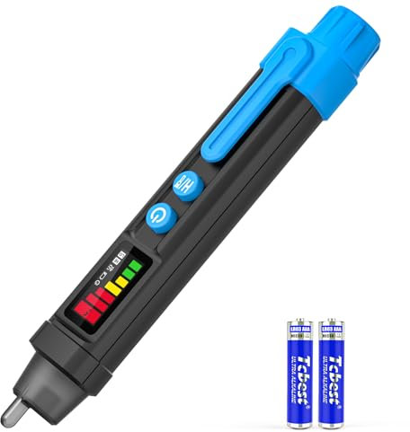 MESTEK Rilevatore di Tensione, Cercafase, 12V-1000V/48V-1000V Tester di Tensione Senza Contatto Penna, Sensibilità Indicatore di Tensione con NCV, Allarme Buzzer a LCD, Filo Breakpoint Finder