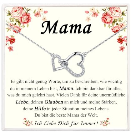 PDTU Geschenke für Frauen, Herz Unendlichkeitszeichen Kette für Mama Oma Schwiegermutter zum Muttertag, Geschenke für Mutter Großmutter Schwiegermutter zum Geburtstag Weihnachten Ruhestand