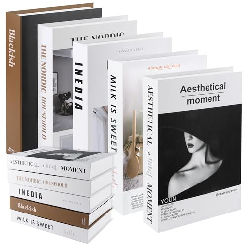 JSMTKJ 5 Pièces Livre Decoration, Beaux Faux Livres, Livres décoratifs pour Table Basse/étagères pour Le Bureau, Maison