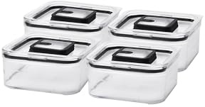 Sallys Vorratsdose Set - 3er, 4er, 6er oder 12er Set Organizer Küche Vorratsdosen mit Deckel luftdicht Aufbewahrung Küche für Mehl, Zucker Küchenutensilien Aufbewahrung (4x750 ml)