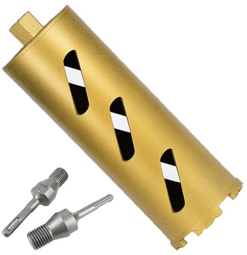 LCubro 6 Dry Core Drill Bits for Cured Concrete with Rebar Brick Block Masonry etc 12.2in/310mm Drilling Depth，10mm Diamond Segment Height，2 Adapters