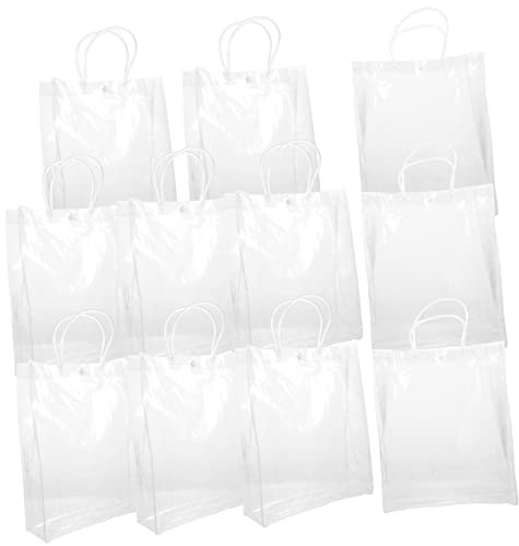 DEARMAMY 10pcs PVC Handbag Festival Pouches for Alcohol Wine Bags Portable Wine Bottle Bag