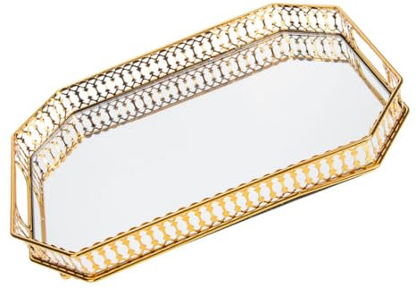 TOPPERFUN Plateau à Bijoux Pour Parfum Et Salle De Bain Plateau De Rangement Pour Bibelots Et Décoratif