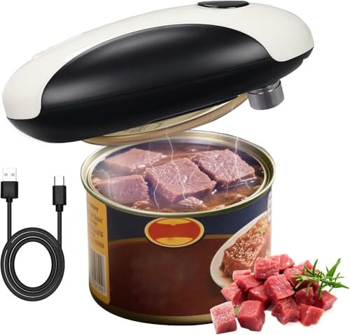 GalhanEhe Electric Can Opener, Rechargeable Electric Tin Opener Suitable for Most Sizes of Cans, One-Touch Automatic Operation, fit for Can Openers for Arthritic Hands