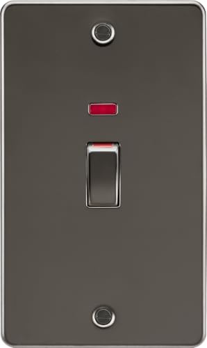 Knightsbridge 45A DP Switch with Neon (2G size) - Gunmetal