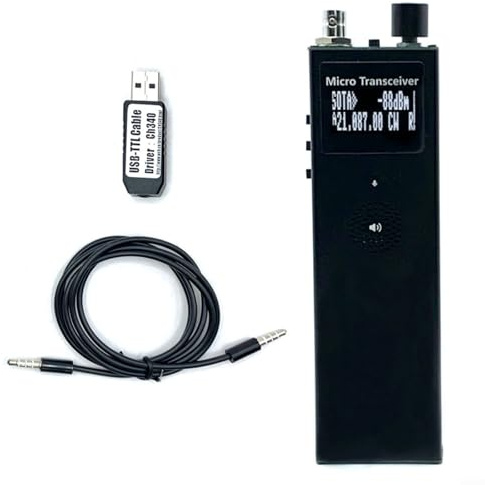 Ricetrasmettitore portatile uSDX HF QRP 0.5-30MHz 4-Band CW AM SSB Portatile per schermo OLED Altoparlante incorporato CAT Mic Interfacce audio per radio amatoriali all'aperto e operazioni sul campo