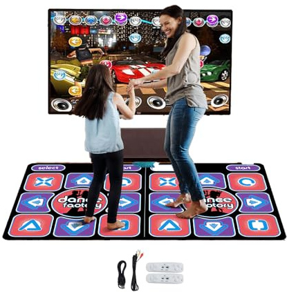 Alfombra de baile 2 en 1 para TV y PC, alfombra bailes electrónica con 2 mandos de juego, alfombra de baile LED con luz/100 canciones/3 modos de maquina recreativa arcade,arcade1up, play hit, yoga