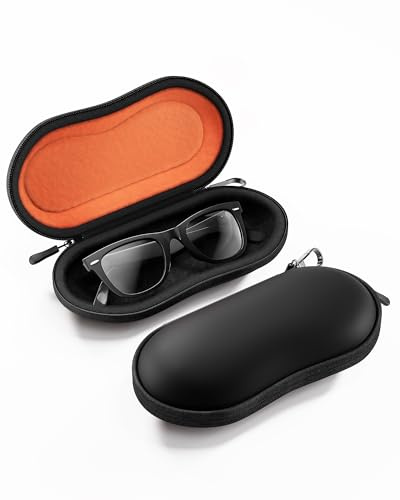 ProCase Hart-EVA Sonnenbrillenetui mit Samtfutter & Metallhaken -Schwarz