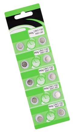 AG3 LR41 Batterien AG3 Alkaline Knopfzelle für Uhren, Taschenrechner, kleine Elektronik, 10 Stück