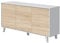 Habitdesign Aparador, Buffet, Salón Comedor 3 Puertas, Modelo Zaiken Plus, Color Blanco Brillo y Roble Canadian, Medidas: 154 cm (Ancho) x 75 cm (Alto) x 41 cm (Fondo)