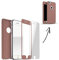 Finoo iPhone 6 Plus/6S Plus 360 Grad Komplettschutz Handyhülle mit Vorne Hinten Schutz Rundumschutz Full Cover für Dein iPhone 6 Plus/6S Plus Schutzhülle Case in der Farbe Rose Gold inkl. Panzerglas