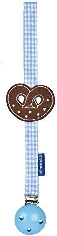 P.Eisenherz Trachten Baby Schnullerband - BREZEL BUAM - blau