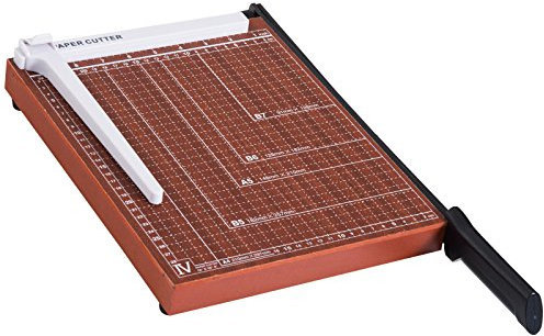 HOMCOM Papierschneidemaschine Hebelschneider Papierschneider bis DIN A4 Metall Braun 48 x 26,5 x 5cm
