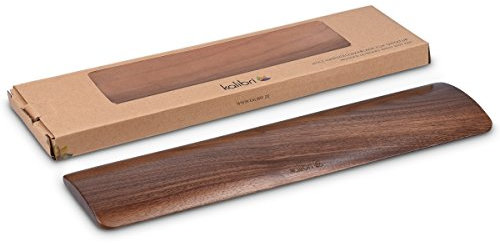 kalibri Tastatur Handgelenkauflage Walnussholz ergonomisch - Handballenauflage 30x7,6x1cm - Auflage PC Computer Laptop - Handauflage dunkelbraun