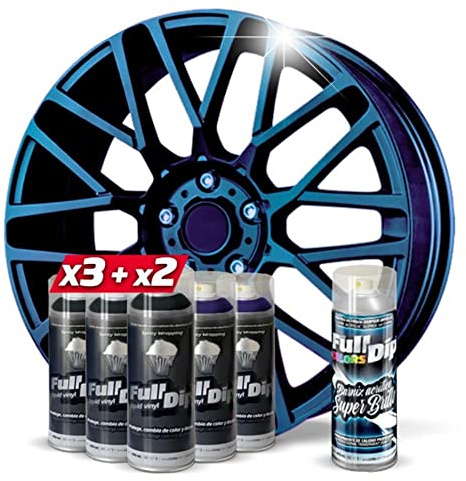 AutoFullCar Pack Sprays Vinyle Liquide Full Dip Cameleon Absolute Brillant avec Base Noire