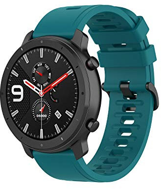 Yikamosi Compatibile con Amazfit GTR 42MM Cinturino,20MM Sgancio Rapido Silicone Chiusura in acciaio inossidabile Cinturino di Ricambio per GTR 42MM/GTS 2/GTS 2e/GTS 2Mini,Verde scuro
