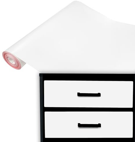 DecoMeister Klebefolie Möbel 90x100 cm | Selbstklebende Möbelfolie in matten und glänzenden Farben | Klebefolie für Möbel - einfache Anwendung und stilvolle Umgestaltung | Weiß Matt