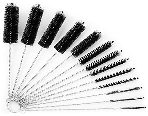 Nirox Nylon Reinigungsbürsten 13-teiliges Set - Milchschlauchbürsten spülmaschinenfest - Elastische Schlauchbürsten für kleinste Öffnungen - Strohhalm Bürste