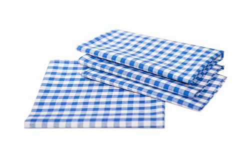 texpot Landhaus Tischdecke 250 x 130 cm blau-weiß kariert 5 mm Karo Bauernkaro 100% Baumwolle