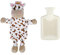 Warm Hot Water Bottle with Plush Soft Cover Animal Hand Warmer Premium Natural Rubber 1 Litre Detachable Cow Hot Water Bag-Helps Provide Warmth and Comfort,Great Gift Ideal for Kid & Adult