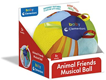 Baby Clementoni Tierfreunde Musik-Ball - Kinderspielzeug mit Musik, Spielzeug für Babys Entwicklung, Spielball Für Kleinkinder Ab 3 Monaten 17464