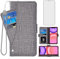Asuwish Compatible with iPhone XR Wallet Case Tempered Glass Screen Protector Flip Cover Card Holder Cell Phone Cases for iPhoneXR iPhone10R i Phonex 10XR 10R 10 R RX CR iPhoneXRcases Women Men Black