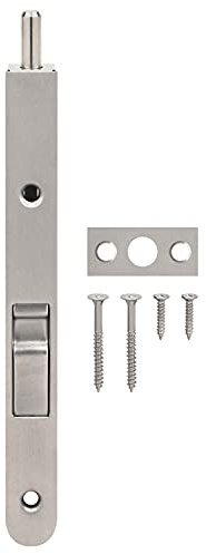Nuk3y Heavy Duty 7-Inch Solid Brass Flush Bolt (Satin Nickel)