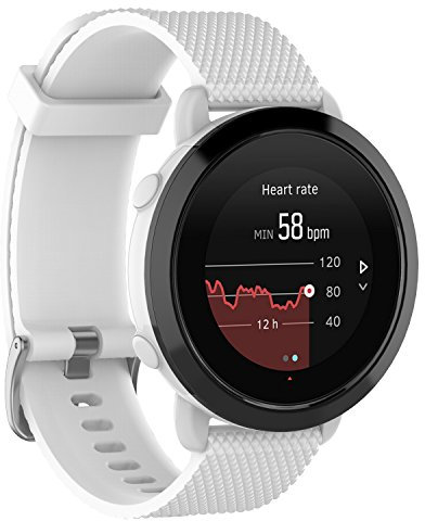 BoLuo 20mm Armband Kompatibel mit Suunto 3 Fitness,Silikon Ersatzband Watch Armband Verstellbares Silikonband Strap,Uhrenarmband Armbänder Bracelet für Suunto 3/Suunto 3 Fitness Watch (Weiß, S)