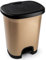 CABLEPELADO Cubo basura plastico, Cubo basura apertura pedal, Papelera de pedal, Cubo de pedal, Libre de BPA, 45 cm alto x 38 cm ancho x 32 cm fondo, Capacidad 27 Litros, Dorado con tapa negra