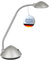 MAUL Schreibtischlampe LED MAULarc | Kleine Schreibtischlampe mit Standfuß | Klassische Tischlampe für Schreibtisch, Büro | Flexible LED Lampe mit 3000K warmweißem LED Licht | Silber