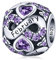 Februar Birthstone Charms 925 Sterling Silber Liebe Herz Openwork Bead für Pandora Charms Armbänder mit 5A Cubic Zirkonia, Geburtstag Muttertag Schmuck Geschenke Frauen Mädchen
