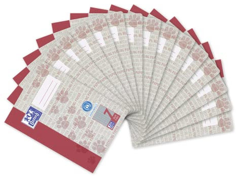 Oxford Schulheft A5 Recycling, 16 Blatt, Lineatur 7, kariert, 15 Stück