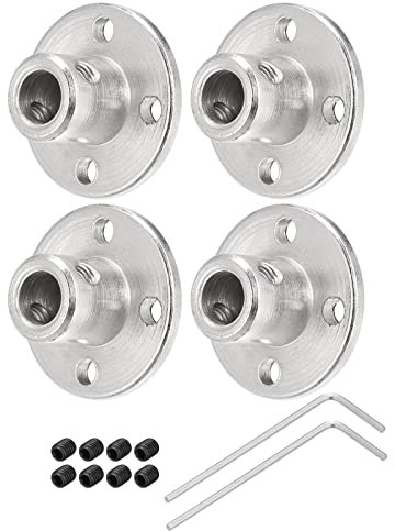 sourcing map 4 x 6 mm Flansch-Kupplungsverbinder, Wellen-Achsen-Armaturen für DIY-RC-Modellmotoren, mit 8 Befestigungsschrauben, 2 x M1,5-Sechskantschlüssel
