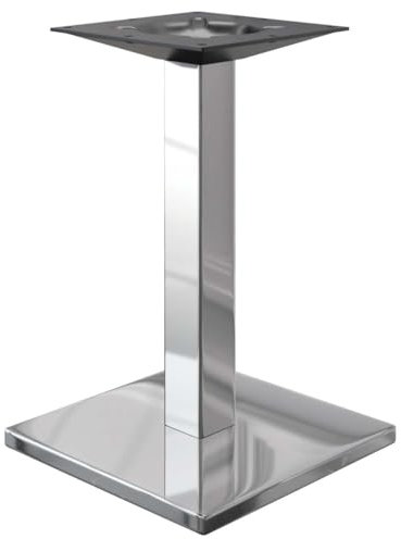 GGMMÖBEL Madrid | Tischgestell für Esstisch, Schreibtisch | Tischbeine | Edelstahl | Tischfüße | Bodenplatte: 45 x 45 cm | Säule: 8 cm | Gesamthöhe: 72 cm