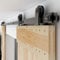 Herrajes Puertas Correderas Doble 305cm Rieles Kit Puerta Corredera Negro para 2 Puerta Corredera Madera 76cm Ancho, Pequeña Rueda T-forma