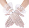 ASTER Netzhandschuhe Weiße Kurze Lace Gloves Damen Fishnet Gloves Spitzenhandschuhe Blumenspitzen Handschuhe Weiße Sonnenschutz Handschuhe Damen Hochzeits Dinner Party 1980er Partykleidung