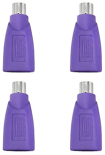 Lovelysp-Adattatore USB a PS2 viola USB femmina a PS/2 maschio convertitore adattatori per tastiera mouse - 4 pezzi