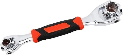 ENESEA Verstellbarer Universalschlüssel, Tiger Wrench 48 in 1 Universal-Steckschlüssel Multifunktions-Steckschlüssel Funktioniert mit Spline Bolts 6-Point Red