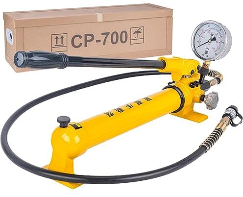 BASICM Hydraulic Hand Pump 2700CC High Oil Storage Capacity, 10000 Psi Manual Hydraulic Pump With Two-Stage Oil Output Design And Pack Hose Coupler(Color:B)