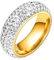 Ayoiow Edelstahlringe für Herren 8mm Mit Zirkon Gold Ringe Verlobung Zirkonia