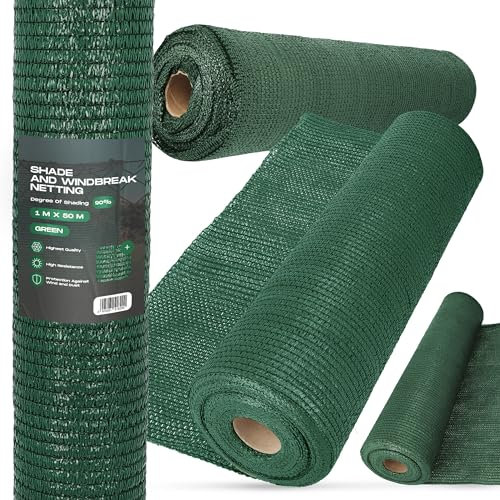 Instalguru Brise Vue Occultant 1m x 50m Filet d'Ombrage Jardin Balcon Rambardes Terrasse Paravent Clôture Rouleau Tissu Protection Rayons UV 90% Résistant Déchirures Vent Renforcé