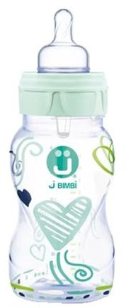J Bimbi Biberon Neonato Anti Otite e Anti Colica - 260 ml 0+ - Trendy Verde Acqua