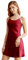 THXSILK Seide Nachtkleid für Damen (Weinrot, XL)