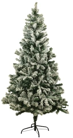 La Boutique de Noël Sapin de Noël Artificiel Enneigé - Vert - PVC et Métal | Sapin artificiel enneigé en PVC et métal, effet neige blanche sur feuillage vert, pour une ambiance hivernale réussie