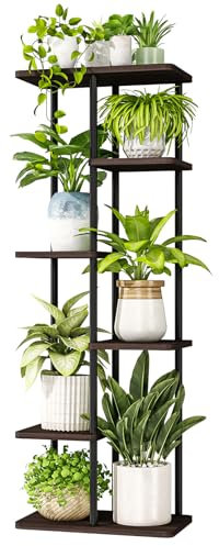 Bamworld Porta Piante da Esterno Portavasi da Interno Scaffale per Piante Balcone Mensola Angolare 5 Ripiani Giardino Bonsai Arredo Giardino Mobili Arredamento(nero)(40x24x120cm)