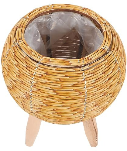 DIKACA Paniers À Plantes Tressés en Jonc De Mer Support Simple pour Pots De Fleurs Support Décoratif