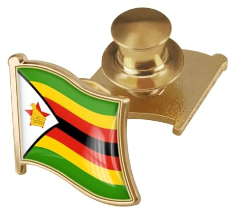 Zimbabwe Flag Brooch,Zimbabwe Enamel Craft Brooch National Flag Badges,Zimbabwe Lapel Pin Flag Badge Brooch Pin,Souvenir National Novelty Fashion Accessory