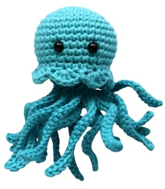 Kleine gehäkelte Qualle aus Baumwolle Farbe nach Wahl Kuscheltier Handarbeit (türkis)