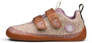 Affenzahn Barfußschuh Knit Happy mit Klettverschluss, Vegan, rutschfest, Flexibel, Reflektierend, besonders leicht in Größe 21-32 Katze - Rosa