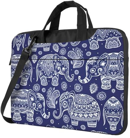 FWJZDSP Boho Elephant Laptoptasche, stoßfest, stilvolle Laptop-Handtasche für einzigartigen und sicheren Laptop-Transport